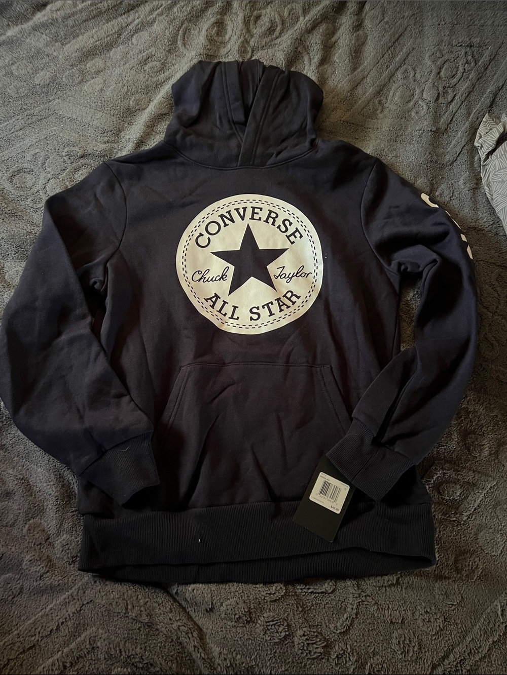 NWT Converse Boys Navy Crewneck Hoodie with White All Star Logo